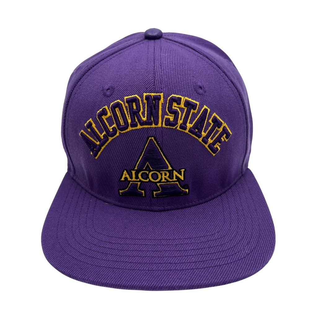 Pro Standard Alcorn State Braves Snapback Hat Purple Gold HBCU Adjustable Cap